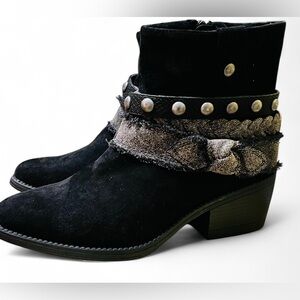 New Blowfish Black Ankle Boots with Stud Accents